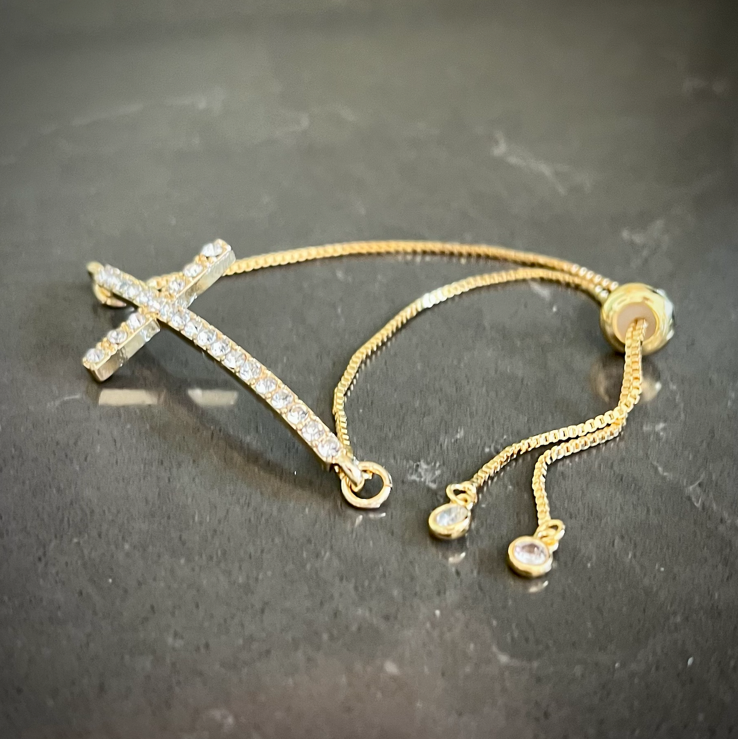 Gold-tone Cross Bracelet