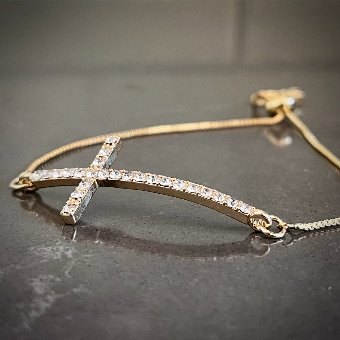 Gold-tone Cross Bracelet