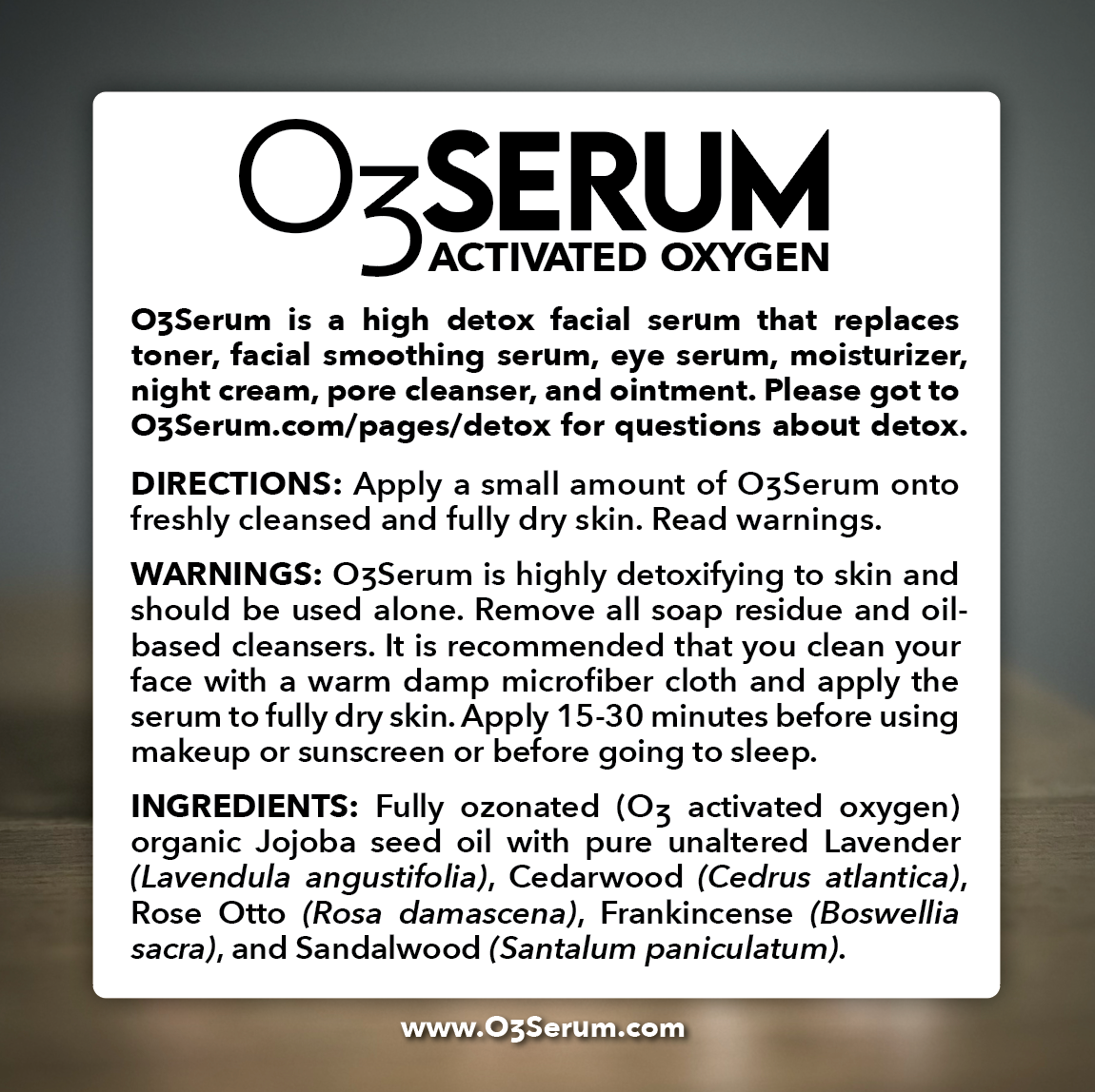 O3 Serum Activated Oxygen Facial Serum